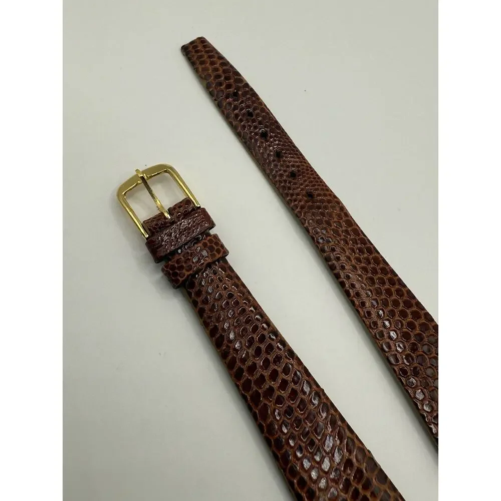 16mm KREISLER Genuine Lizard Honey NOS Vintage Watch Band & Gold-Tone Buckle